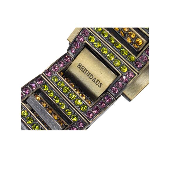 Heidi Daus "Changeable Art" Pave' Crystal Reversible Watch/Bracelet New Battery - Picture 4 of 8